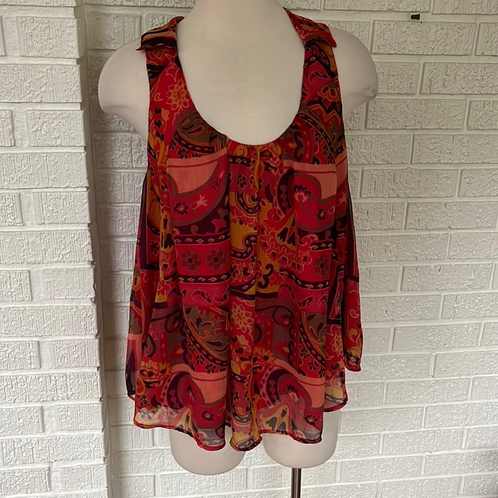 Free People Red Multi-Color Top - Picture 2 of 9